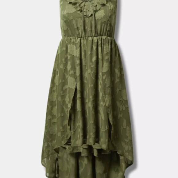 Torrid Festi Stretch Lace Hi Lo Lace Up Maxi Dress - Picture 4 of 10